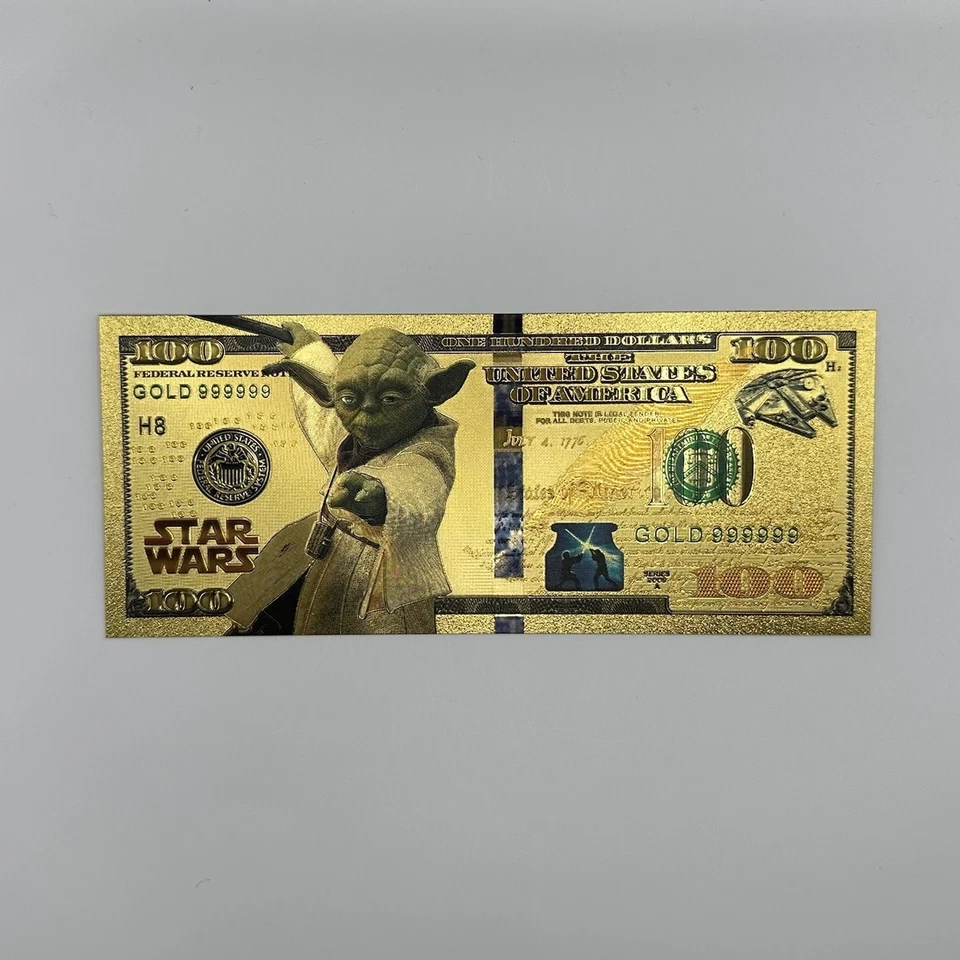 Juego de 5 billetes de Star Wars de lámina de oro 24k. ¡Un fantástico coleccionable o regalo! Foto 3 de 4