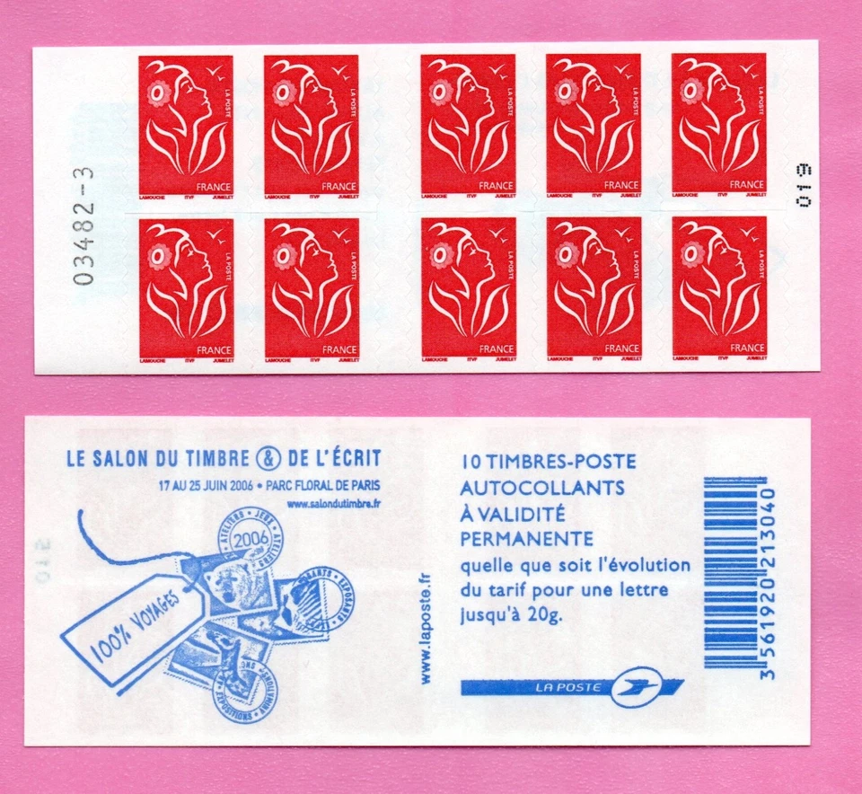 FRANCE CARNET LAMOUCHE -YT3744-C9 - Nappe 3 - SALON DU TIMBRE ET DE L'ECRIT 2006 - Photo 1/1