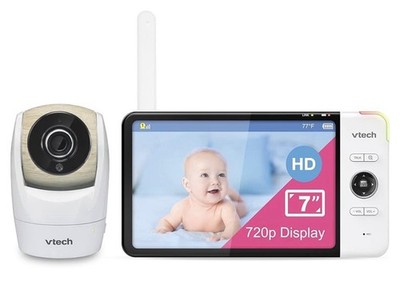 VTech VM919HD Baby Video Monitor with 7''720 white/wood7Inch Damage Box Only. A1