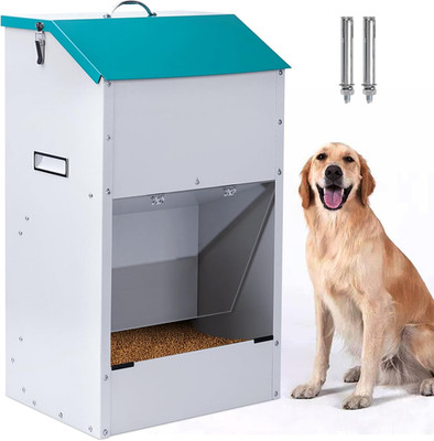 Automatic Dog Feeder for Large Dogs Outdoor 50Lbs Dog Food Dispenser Dog Feeding