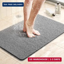 LuxStep Shower Mat Bathtub Mat,24x16 inch, Non-Slip Bath Mat with Drain, Quick D