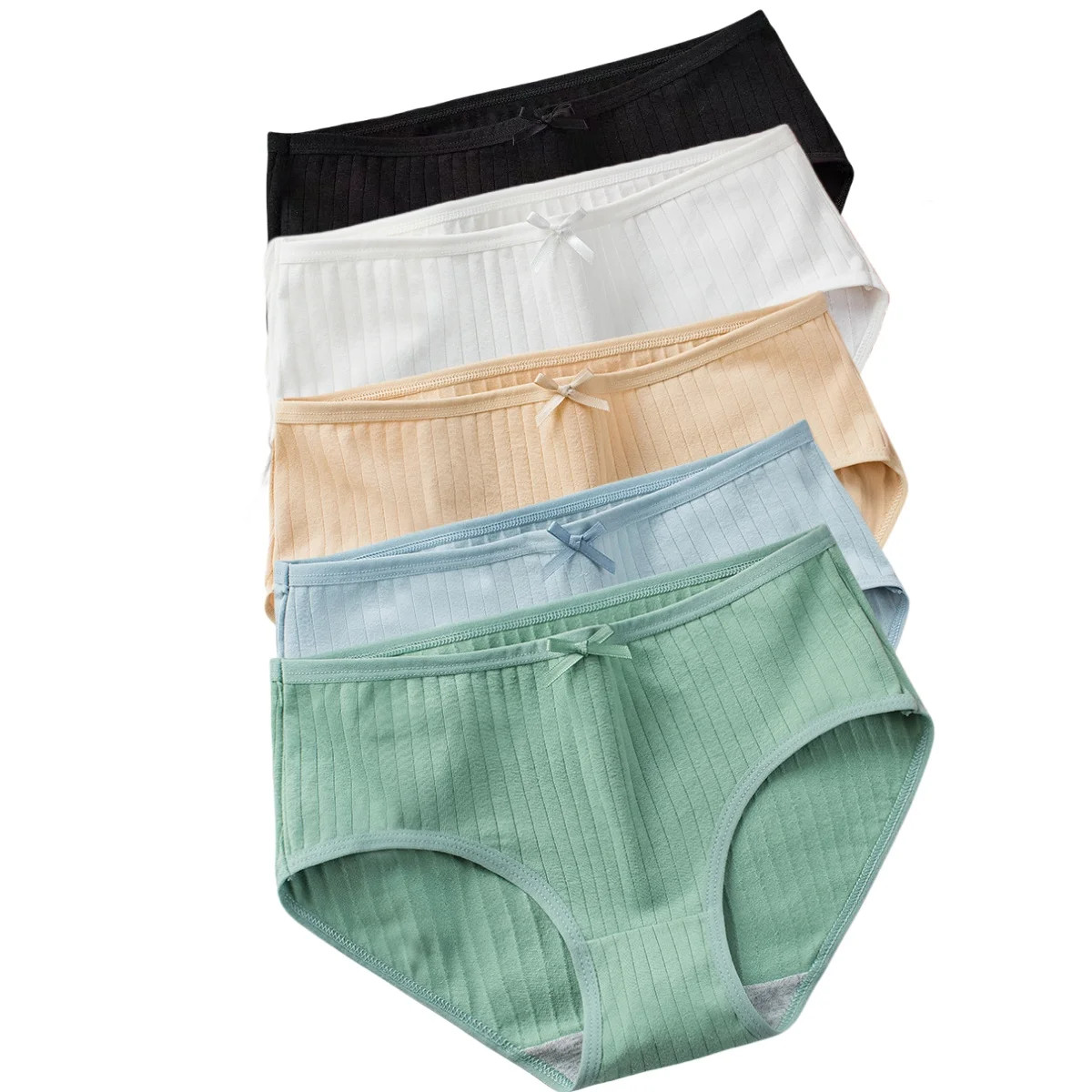 Low Rise Cotton Briefs Underwear Breathable Comfort Women's Brief 5 Pcs thumbnail 10