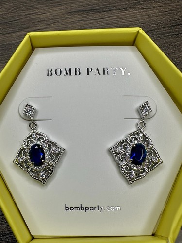 ✨Bomb Party Earrings - LC Dark Blue Sapphire- “Love for a Lifetime” RBP3393