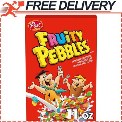 Fruity PEBBLES Kids Breakfast Cereal Gluten Free w/ Sweetened Puffed Rice, 11oz