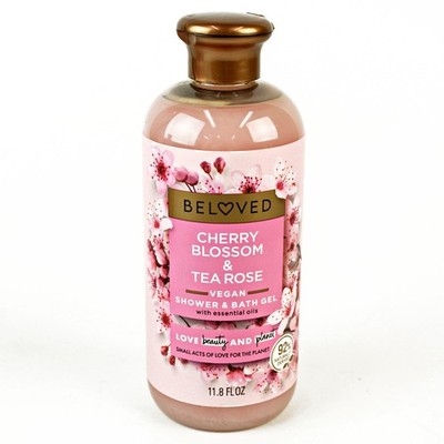 Beloved Cherry Blossom Tea Rose 11.8oz Vegan Shower Bath Gel (x8) -E