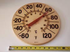 Vintage Retro Sunbeam Wall Thermometer - 12" Diameter Made in the USA