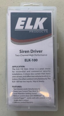 Elk-100 High Performance Siren Driver Module 2-Volume Levels Simultaneously 