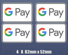 Google Pay Stickers set of 4 x Self Adhesive Vinyl Stickers 82mm x 52mm S156