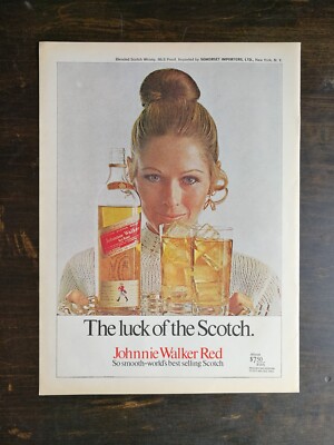 Vintage 1970 Johnny Walker Red Scotch Whiskey Original Ad 524