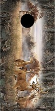 Deer buck hunting oak camouflage cornhole game decal wrap