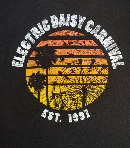 Insomniac Electric Daisy Carnival T Shirt Short Sleeve Crew Neck Black Mens S - Picture 2 of 7