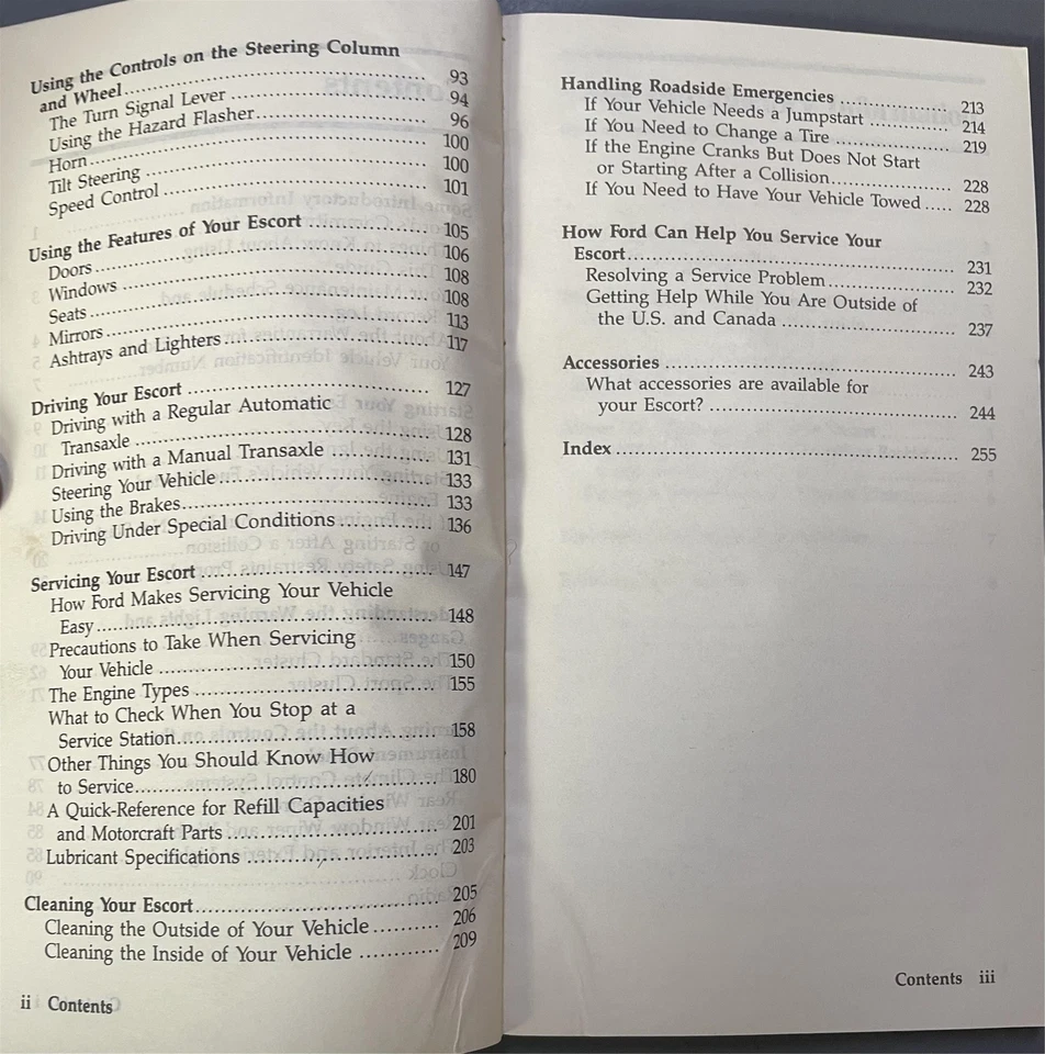 Manual Del Propietario Del Ford Escort 1990 Guía De Instrucciones - Imagen 3 de 4