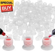 Tattoo Ink Cups with Stable Base and 200pcs Tattoo Ink Cup Skull Disposable Sili