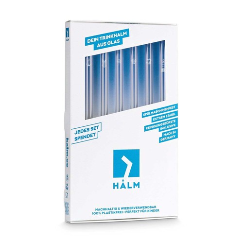 HALM Ostsee Motive Edition gravierte Glastrinkhalme Maritime Deko 6 Stück Glass - Picture 3 of 11