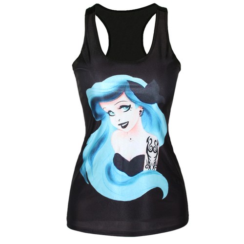 Fashion Cult Inspired Princess Theme Print Tank Top Gothic Punk Clubwear - Picture 7 of 39