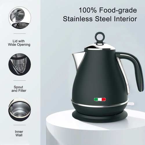 Vintage Electric Kettle & 2 Slice Toaster SET Combo Deal Stainless Steel Black - Picture 20 of 23