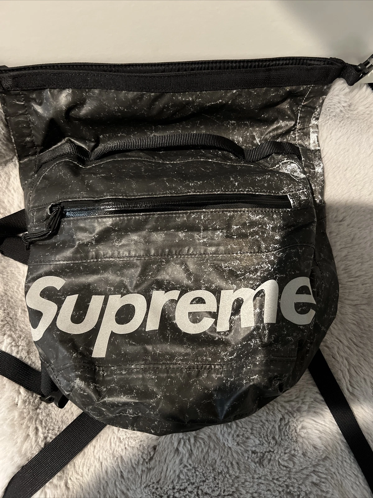Supreme Waterproof Reflective Speckled Shoulder Bag Black FW20