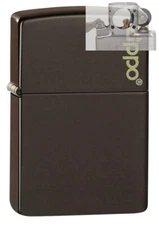 Zippo 49180ZL Brown Matte Logo Full Size Lighter with PIPE INSERT PL