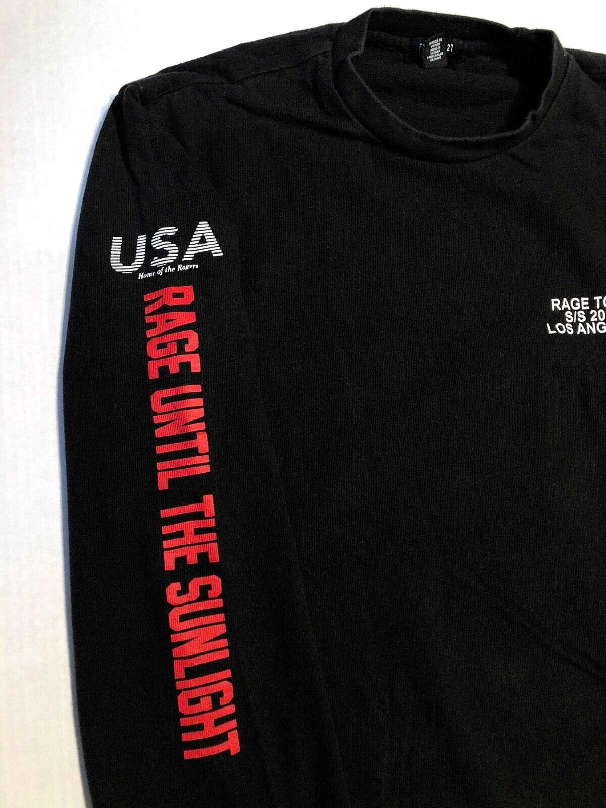 RAGE AGAINST THE MACHINE Men's Medium Longsleeve Black T-Shirt 2019 Los  Angeles