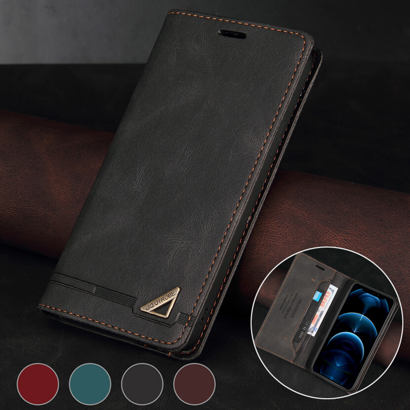 Slim Leather Wallet Case Magnetic Flip Cover for iPhone 16/15/14/13/12/11 XR SE