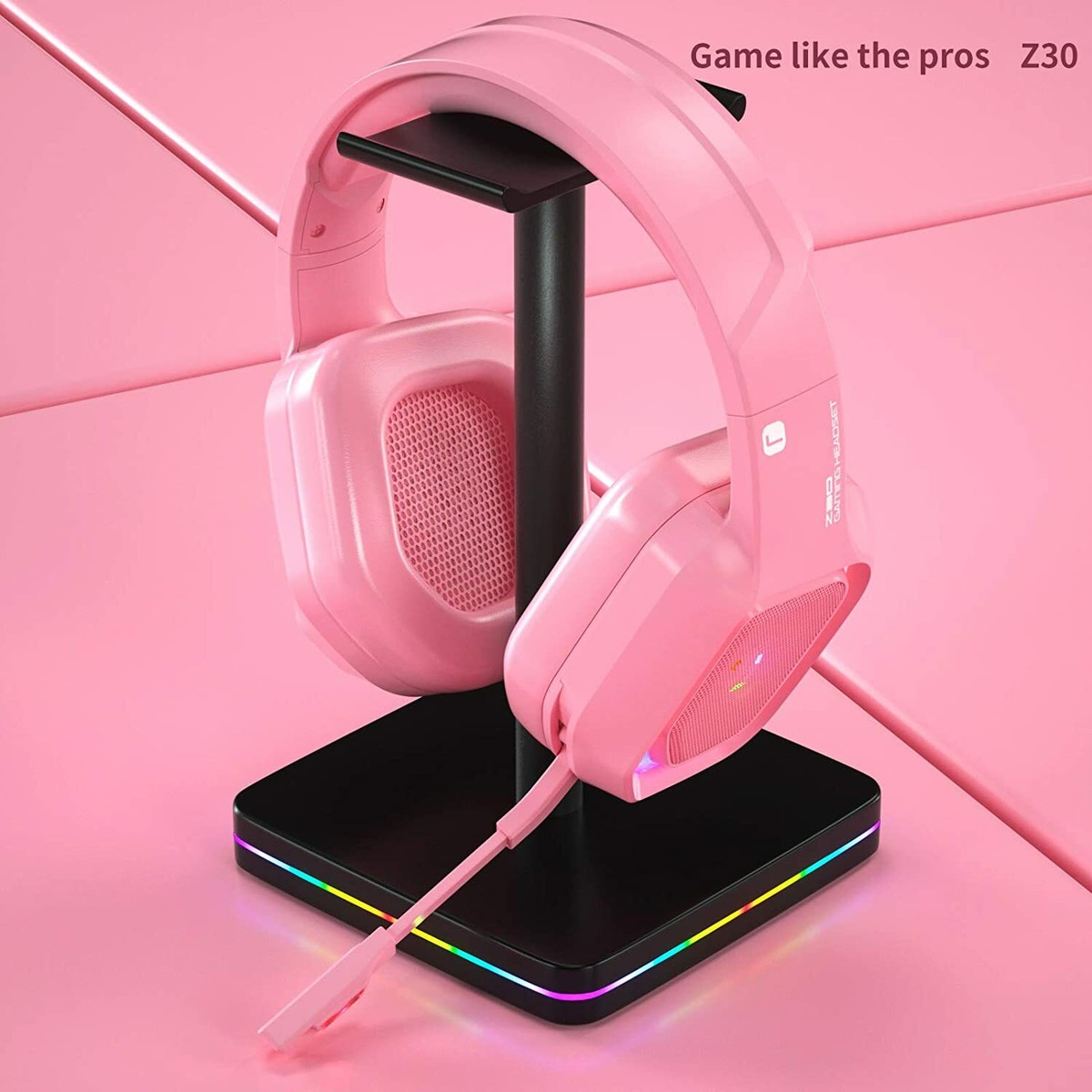 ZIUMIER Z30 Pink Gaming Headset Wired Over-Ear Headphone w