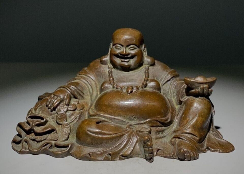 Lucky China tibet buddha blessing Figure statue collect bronze temple fengshui