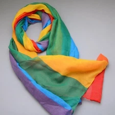 New Scarf Shawl GAY PRIDE RAINBOW FLAG Lesbian Bisexual LGBT Ladies Women Large