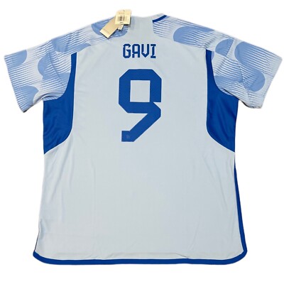 2022/23 Spain Away Jersey #9 Gavi 2XL adidas World Cup