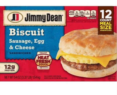 Jimmy Dean Frozen Sausage, Egg & Cheese Biscuit Sandwiches, 12 ct.