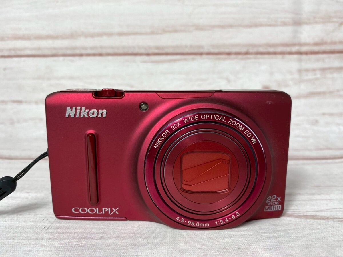 N MINT Nikon COOLPIX S9500 Digital Camera red 18.1MP Compact 22x