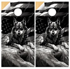 C353 Wolf Cornhole Board Wraps LAMINATED Wrap Decals Vinyl Sticker Skins