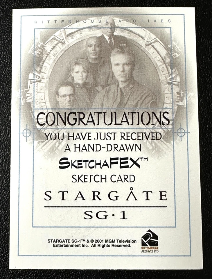 2001 Stargate SG 1 Sketch Card of Jaffa Warrior by Pablo Raimondi - Image 2 of 2