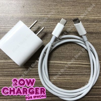 For iPhone 14 13 12 11 8 16 15 Adaptive Fast Charger Cube 20W Adapter USB-C Cord
