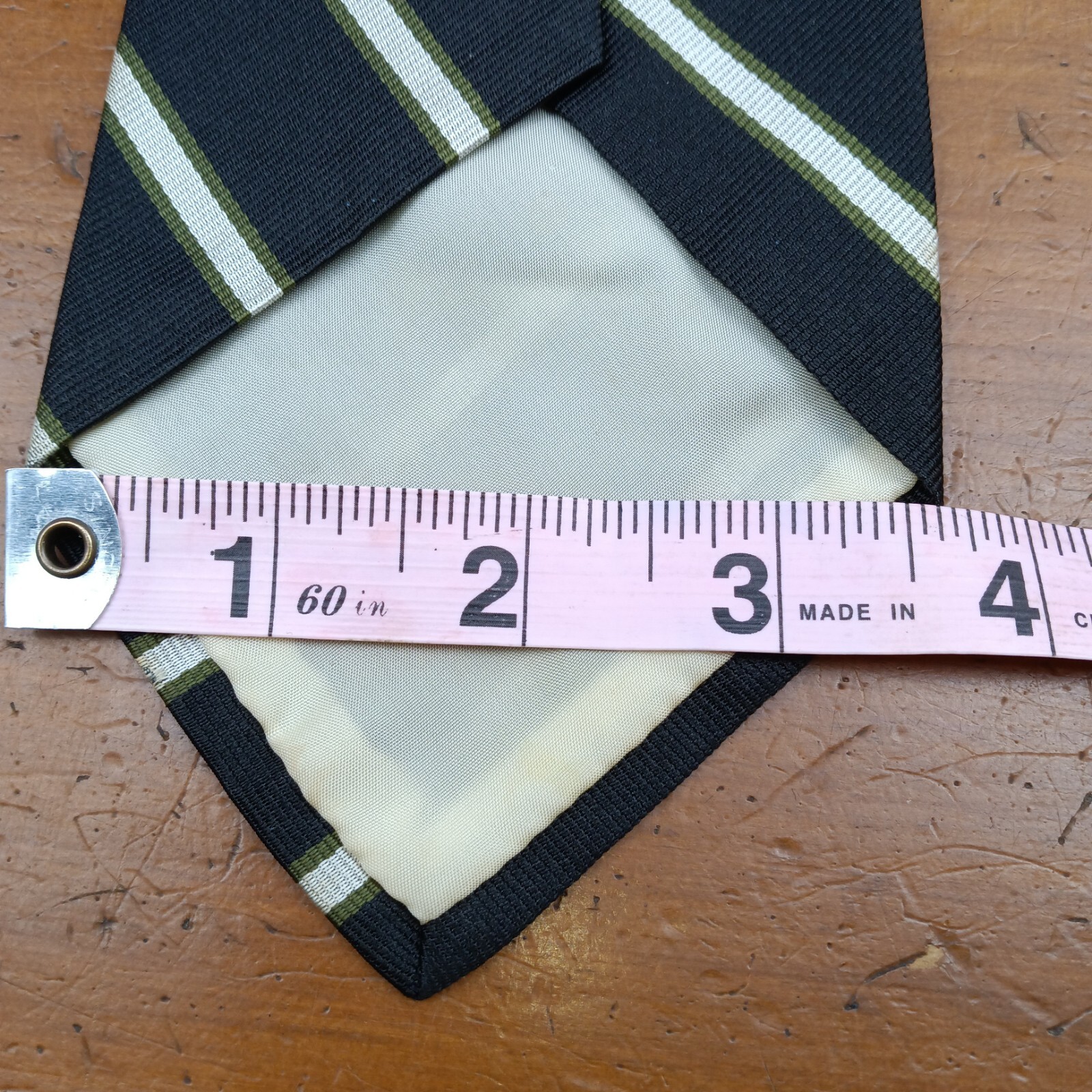 Vtg Brooks Brothers Mens Black Gold Regimental Stripe Repp Necktie 100% Silk Tie thumbnail 6