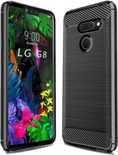 For LG G8 ThinQ Case LG G8 Case Soft TPU Anti-Fingerprint Cover Black