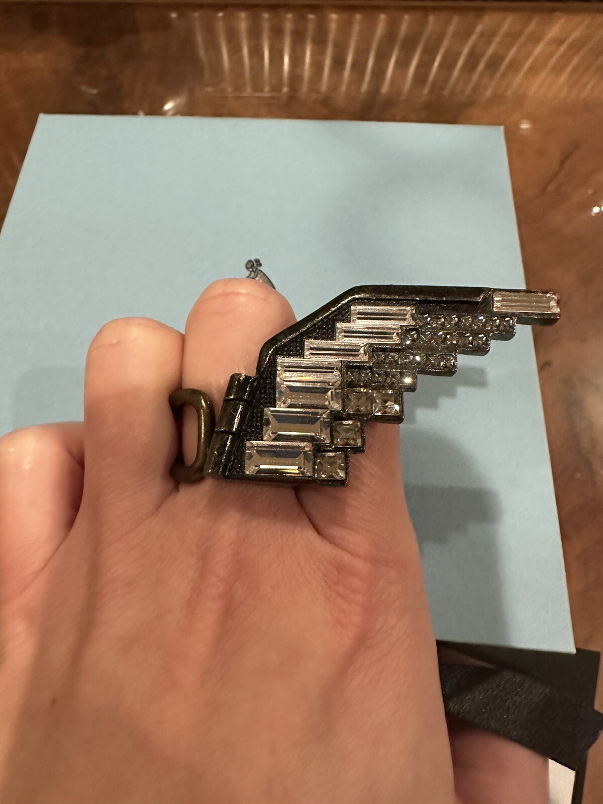 Lanvin Crystal Statement Eagle Oversized Cocktail… - image 3