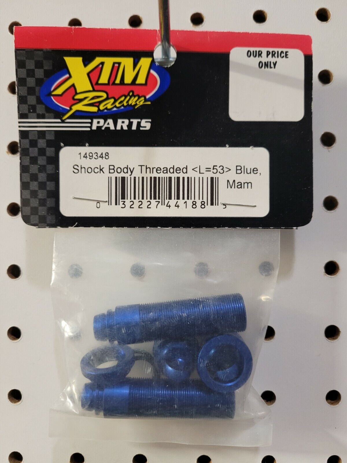 XTM Racing 149348 Blue Aluminum Threaded Shock Body  L=53  Mammoth NIP NOS