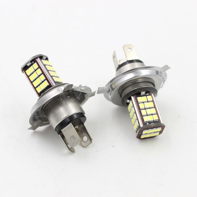 Pair 56SMD H4 LED Lamp Auto Motor Headlight Bulb DC 6V 10W White High