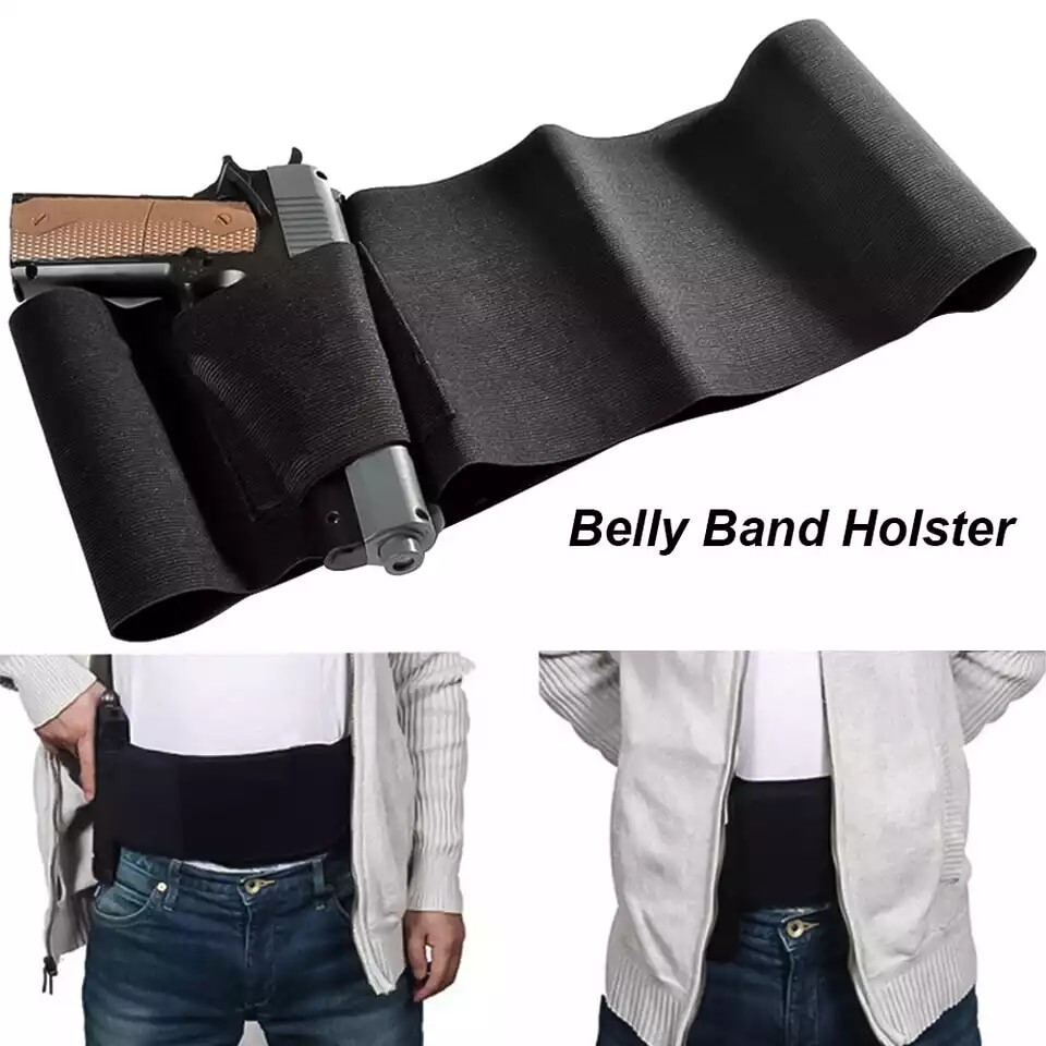 Tactical Belly Band Holster Concealed Carry Pistol Hidden Gun Belt