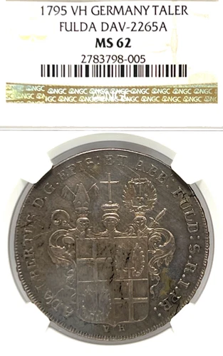 German States Fulda 1795 Taler Coin Thaler NGC MS 62 VZ/F.STG UNC VARIETY RARE