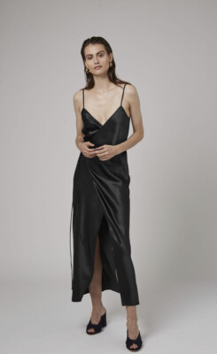green emerald velvet dress Naomi Midi Slip Dress – Logan Hollowell main image 0
