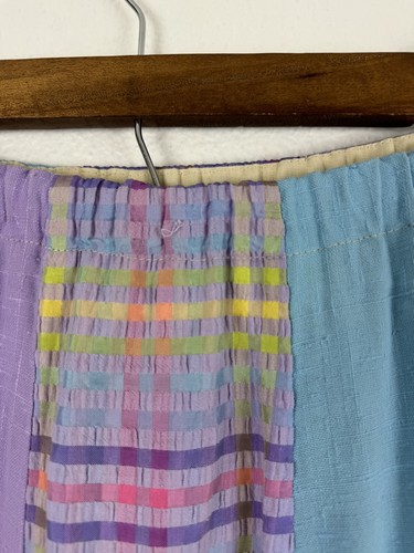 Maxi gonna patchwork vintage anni 70/80 Glen Of Michigan pastello floreale a quadri - Foto 6 di 9