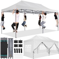 Faltpavillon 3X6M Wasserdicht Stabil Gartenpavillon Partyzelt Mit 6 SeitenwäNden