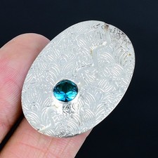 Elegant Swiss Blue Topaz Gemstone 925 Sterling Silver Jewelry Ring Size 8