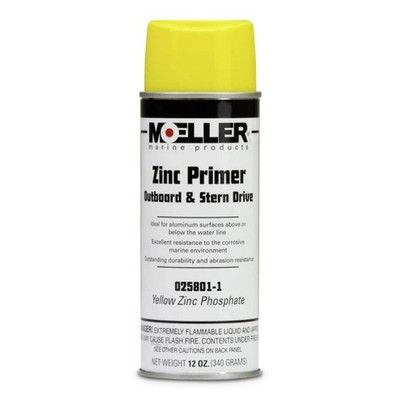 Moeller 025801 Marine Spray Paint Primer, Yellow Zinc Phosphate, 12 oz