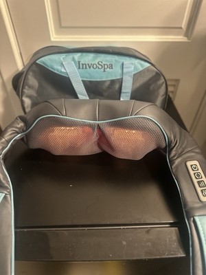 Invospa Heated Electric Neck Back Shoulder Massager Kneading with Carrying Bag