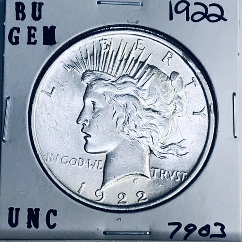 1922 P BU GEM PEACE SILVER DOLLAR UNC MS+++ U.S. MINT RARE COIN 7903