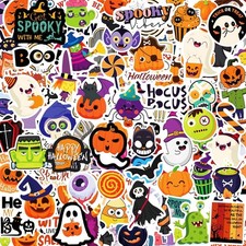 300PCS Halloween Stickers Bulk for Kids Teens Adults, Vinyl Waterproof Black