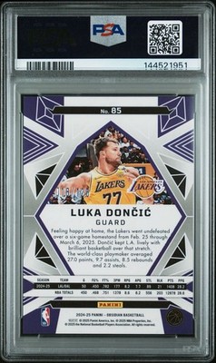 PSA 2024 Obsidian Luka Dončić 85 Electric Etch Orange Flood Lakers