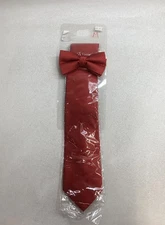 Bruno Piatelli Men's Red Woven Necktie & Bow Tie Set New One Size